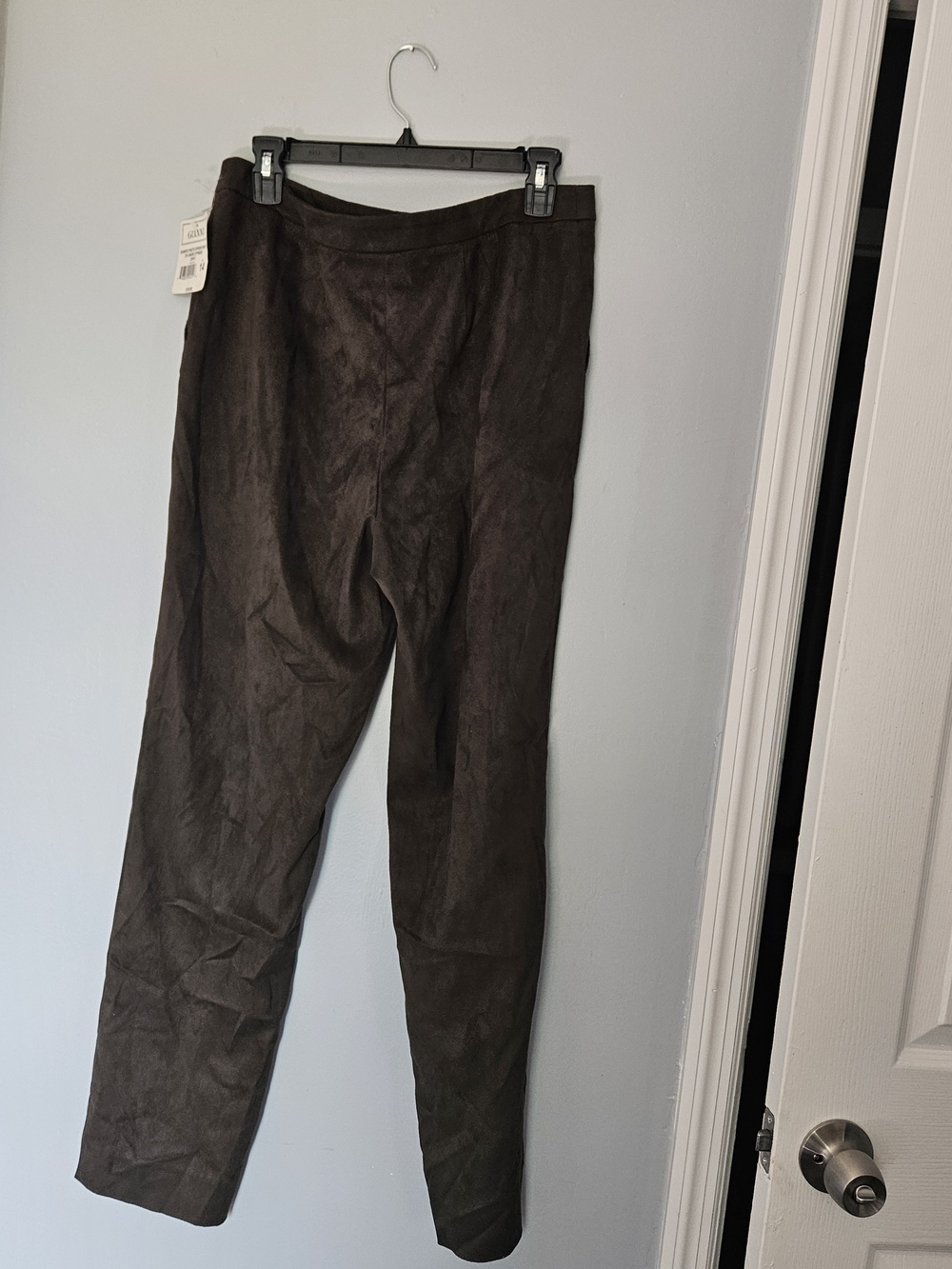Gianna Straight Trousers in Green. Suede Look 100 % Polyester. Size 14 NWT - Picture 4 of 4